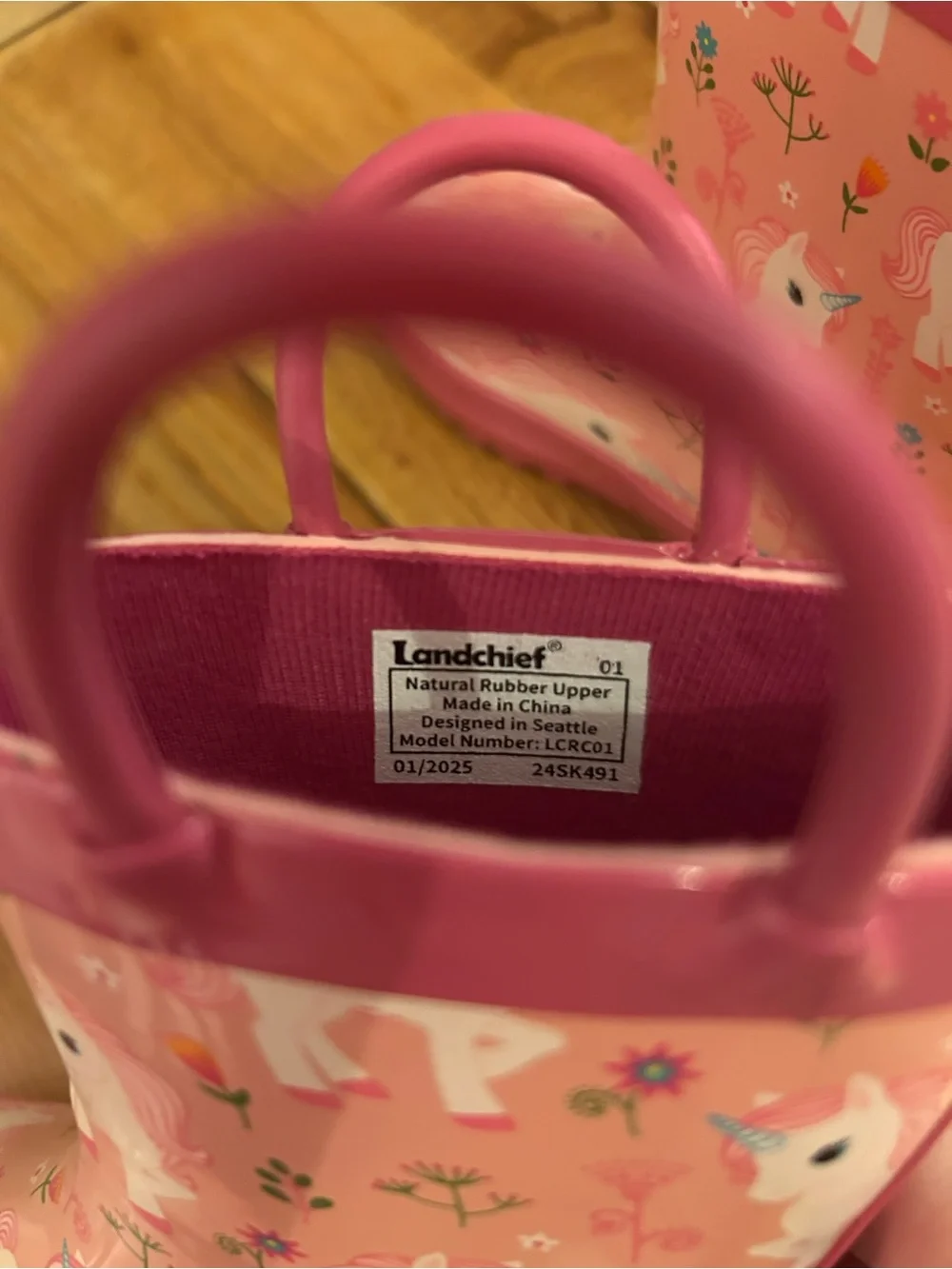 Pink Unicorn Kids Rain Boots